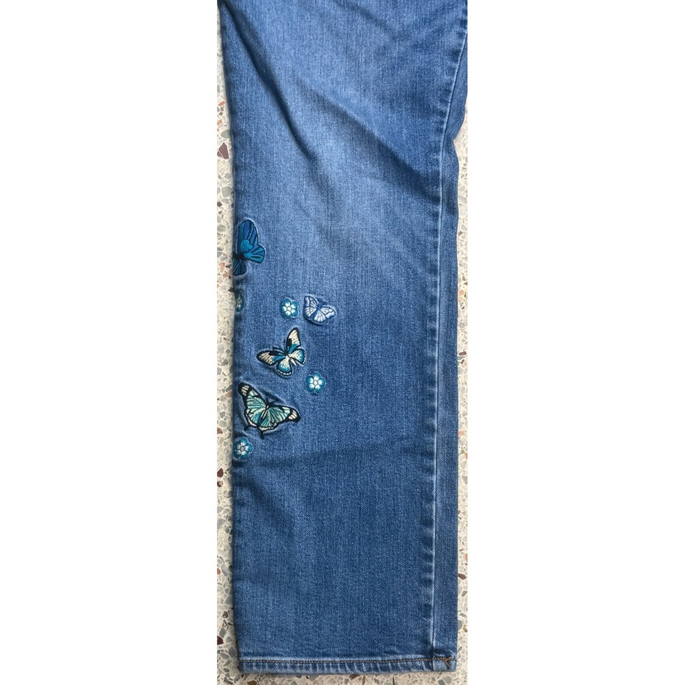 Johnny Was The Boyfriend Mid Rise Relaxed Fit Women's Embroidered Jeans Size 31 - Picture 4 of 16